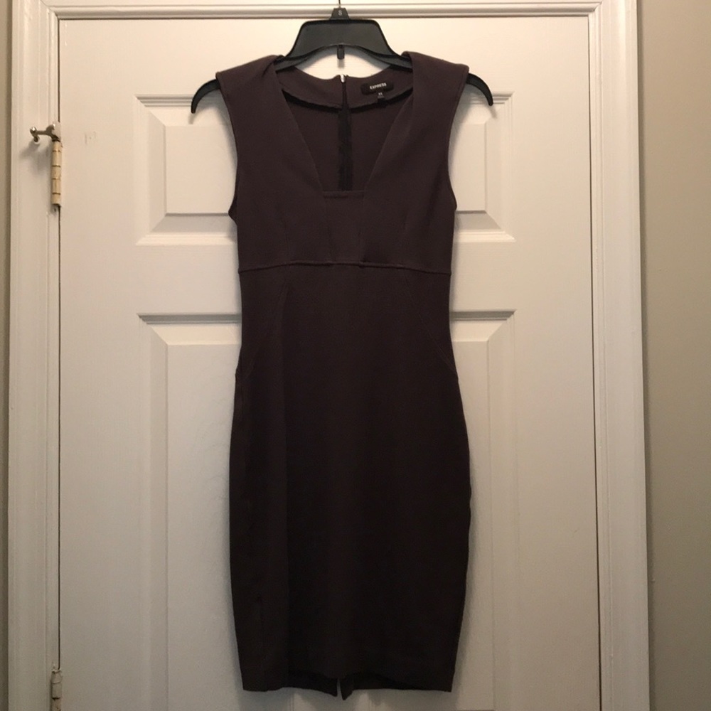 Express Knee-Length Gray Dress (Size: XS)
